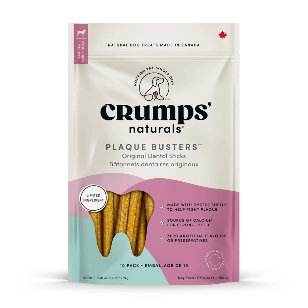 Crumps' Naturals Plaque Busters Original Dental Sticks Dog Treats