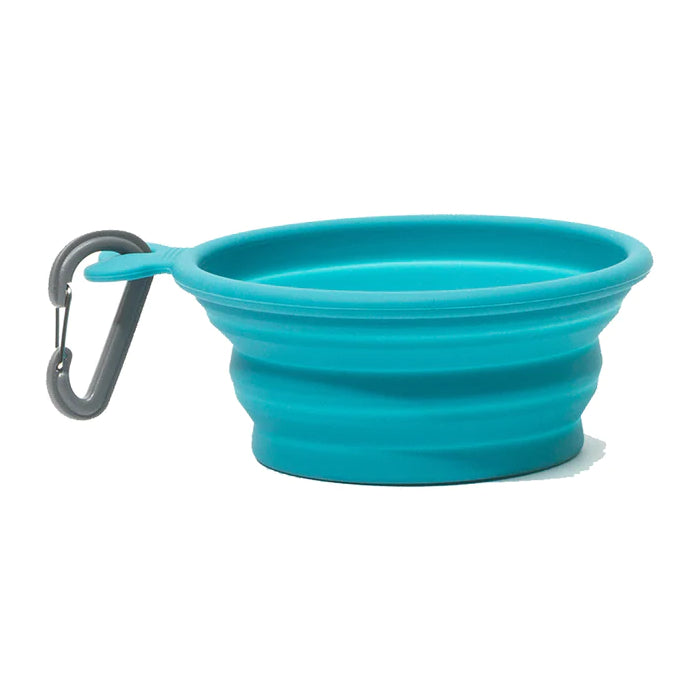 Messy Mutts Blue Silicone Collapsible Travel Bowl for Dogs