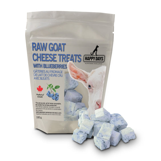 Happy Days Raw Goat Cheese & Blueberry Frozen Treats for Dogs & Cats