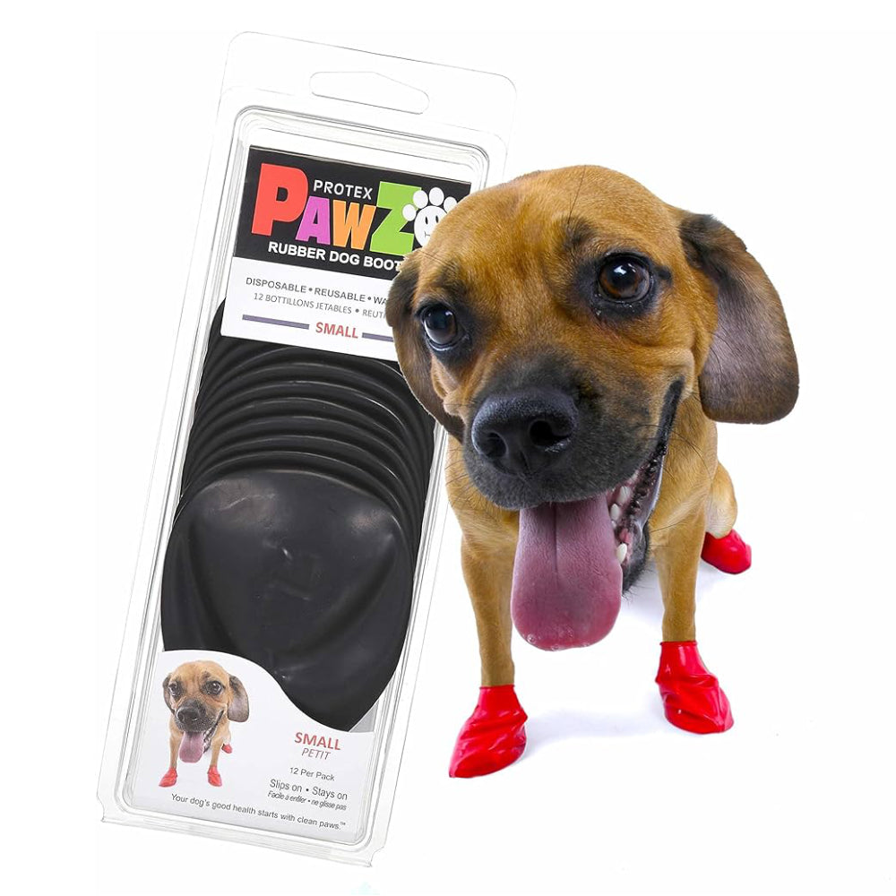 Pawz Black Rubber Boots for Dogs