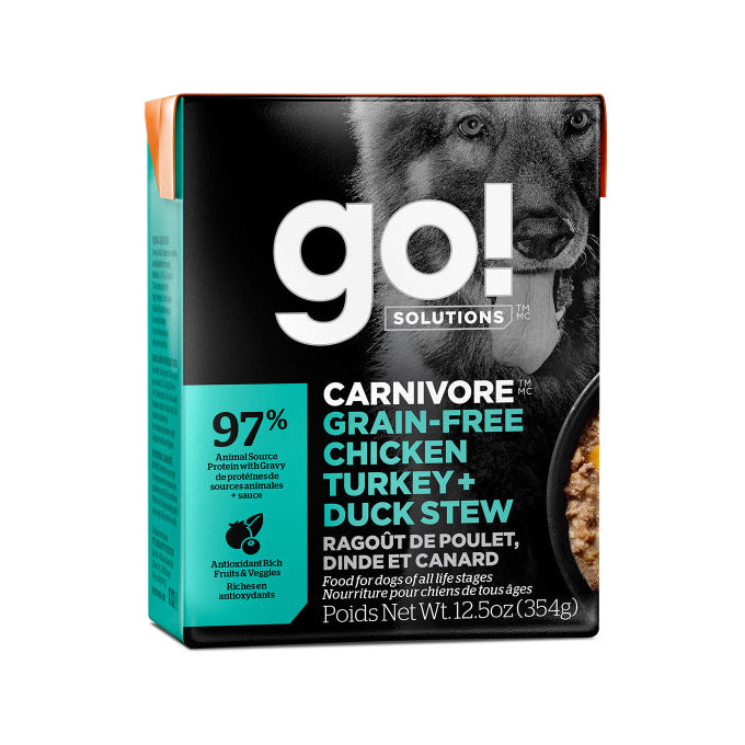 GO! Carnivore Grain-Free Chicken, Turkey + Duck Stew Dog Wet Food
