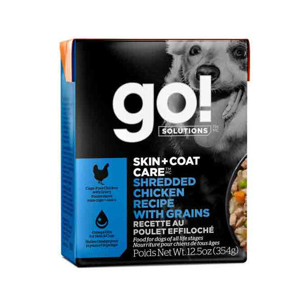 GO! Skin + Coat Shredded Chicken with Grains Dog Wet Food