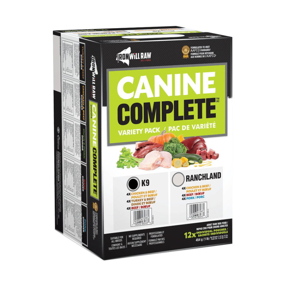 Iron Will Raw K9 Variety Pack Canine Complete Raw Dog Food