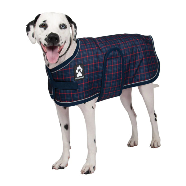 Shedrow K9 Navy Plaid Glacier Coat for Dogs