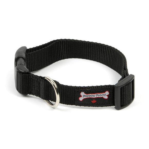Smoochy Poochy Black Nylon Collar for Dogs