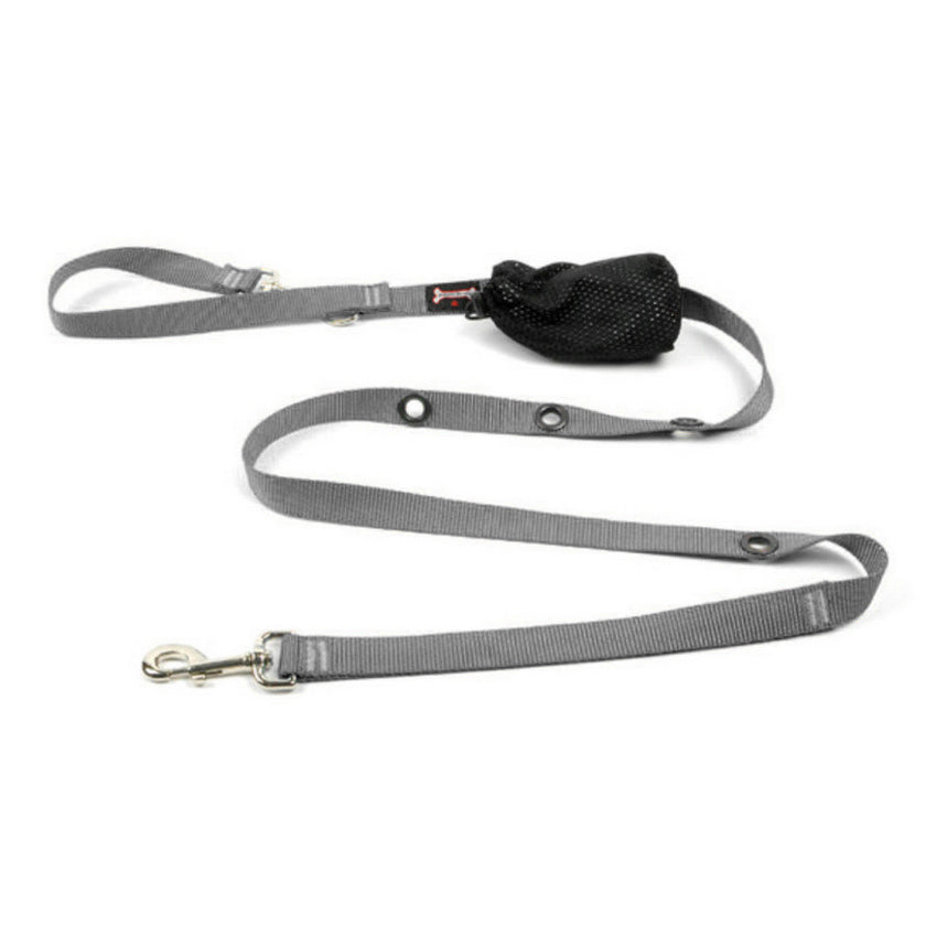 Smoochy Poochy Charcoal Nylon Hands Free Leash for Dogs