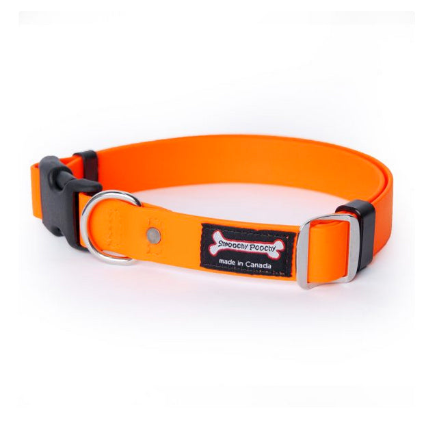 Smoochy Poochy Orange Polyvinyl Collar for Dogs