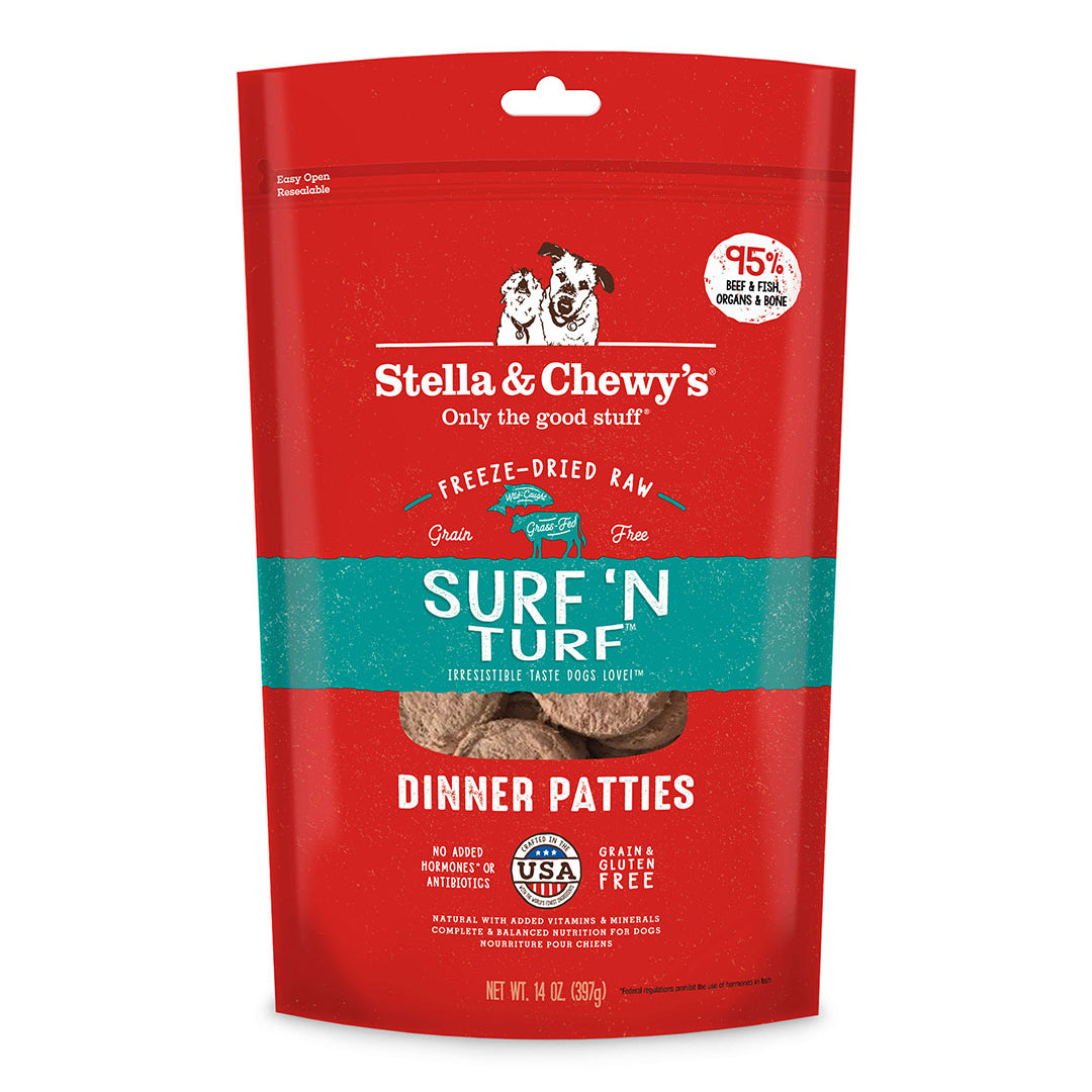 Stella & Chewy’s Surf ‘N Turf Freeze-Dried Raw Dinner Patties Dog Food